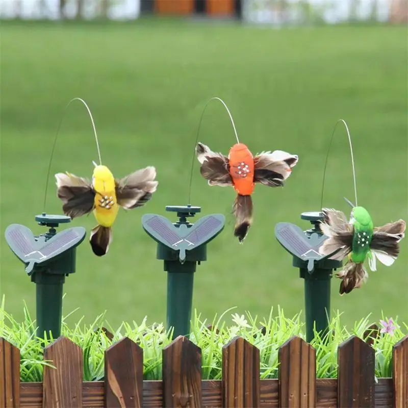 Solar Fluttering Hummingbird Feather Wings and Tail Flying Hummingbird Toy Funny Solar or Battery Powered Toy Wobble Fluttering - Image 4
