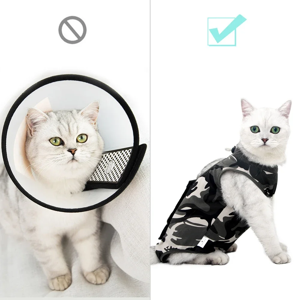 Pet Cat Weaning Cotton Clothes Surgical Post Surgery Onesie Clothes Licking Protective Cat Recovery Suit for Male and Female - Image 7