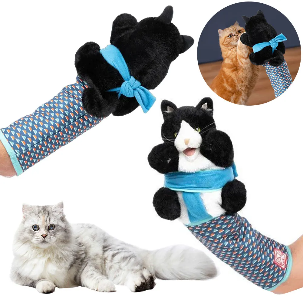 2/1pcs Cats Puppet Wrestler,Cat sumo Wrestler Toy Interactive Play Cat Plush Animal Toy With Sturdy Padding Cat Wrestling Gloves - Image 3