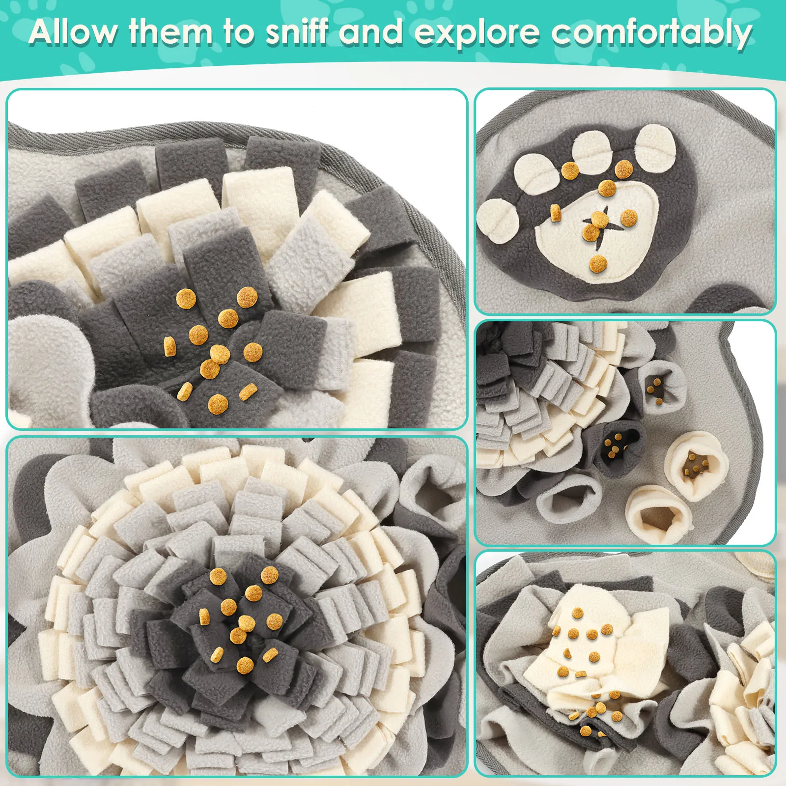 Dog Snuffle Mat Pet Toys Interactive Training Sniff Natural Feeding Mat Squeaker Dog Treat Relieve Pressure Snuffle Toys - Image 8