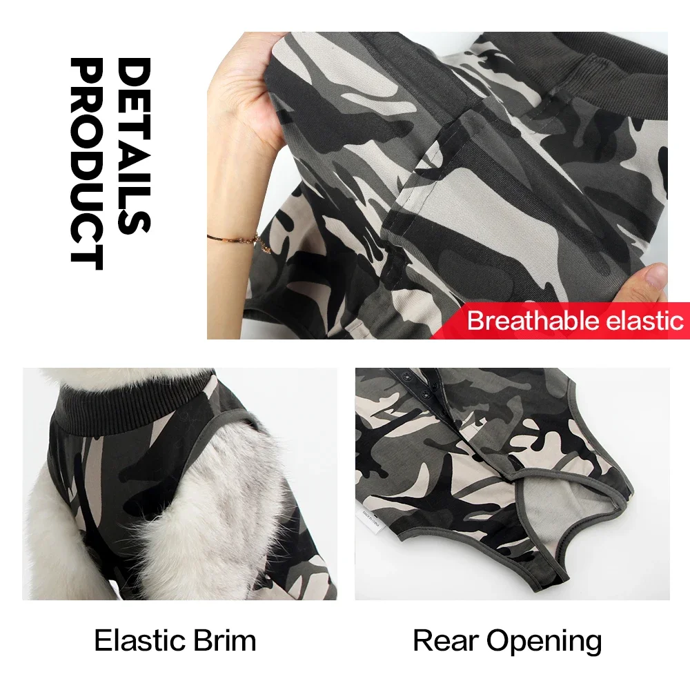 Pet Cat Weaning Cotton Clothes Surgical Post Surgery Onesie Clothes Licking Protective Cat Recovery Suit for Male and Female - Image 4