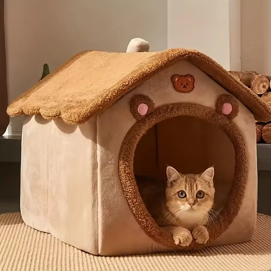 Foldable Pet House Removable Washable Cat House Puppy Cave Sofa Pet Bed House for Extra Small Dogs and Small and Medium Cats - Image 3
