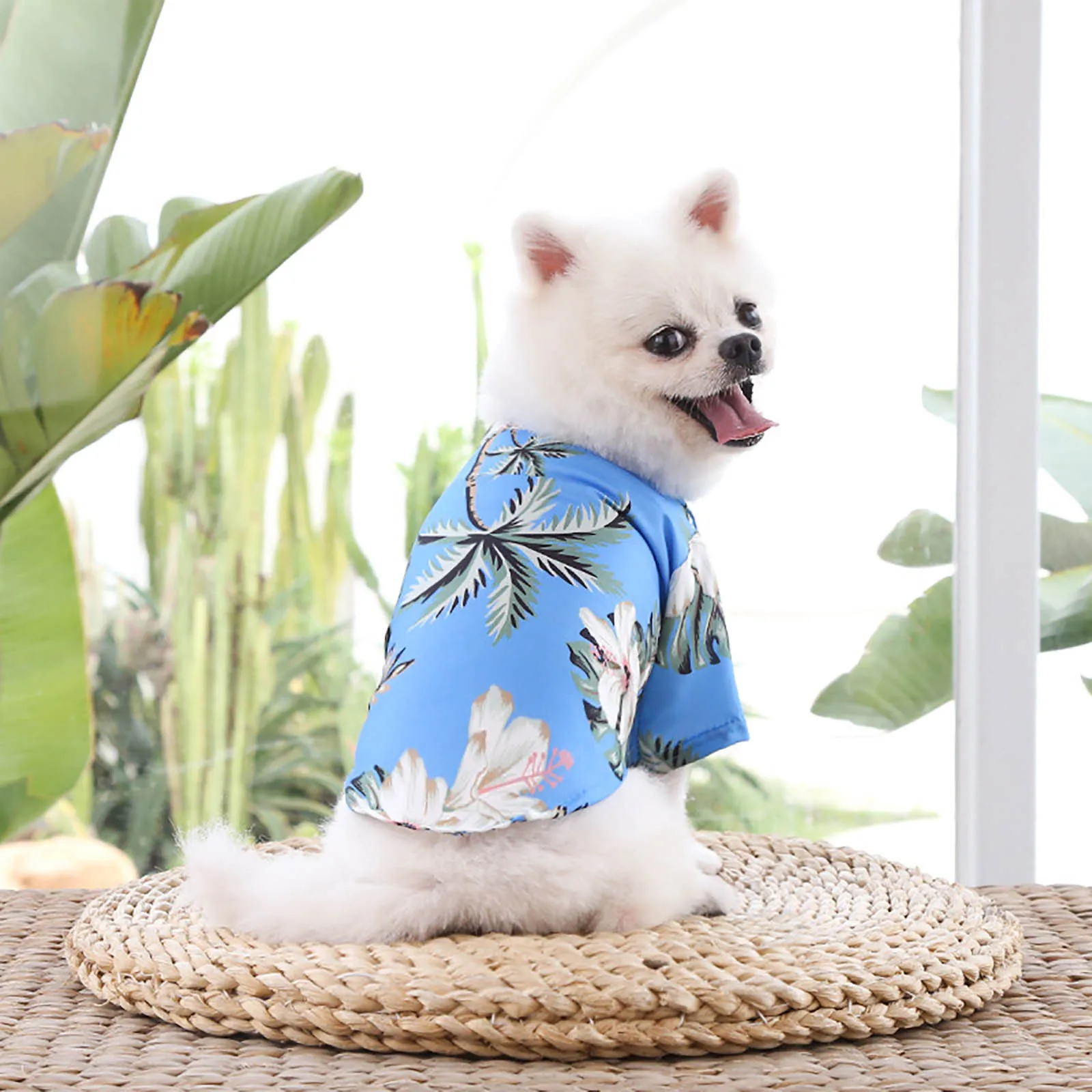 Pet Summer Cotton Shirts Hawaii Style Floral Pattern Dog Shirt Hawaiian Printed Puppy Doggie Shirt Beach Breathable Cool Clothes - Image 5