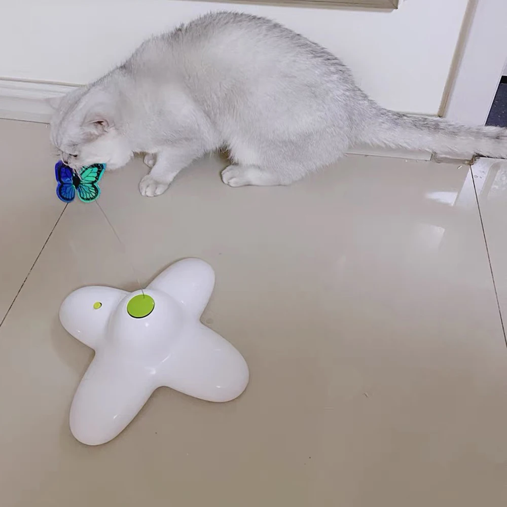 Cat Toy Automatic Interactive Flutter Bug Activated Butterfly Funny Toys Smart Flashing Puzzle Toy 360 Degree Rotating Motion - Image 8