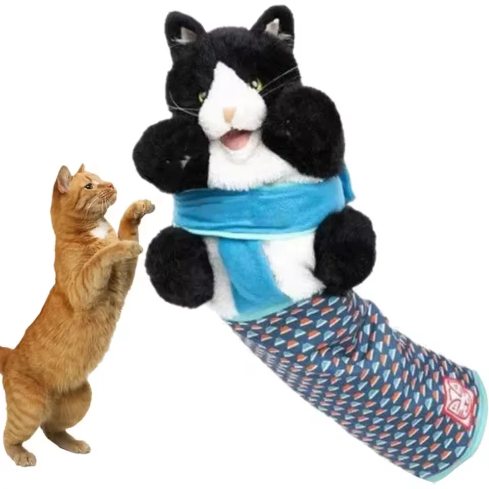 2/1pcs Cats Puppet Wrestler,Cat sumo Wrestler Toy Interactive Play Cat Plush Animal Toy With Sturdy Padding Cat Wrestling Gloves - Image 4