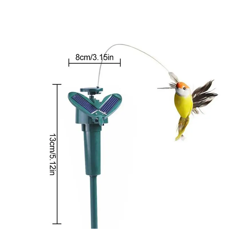 Solar Fluttering Hummingbird Feather Wings and Tail Flying Hummingbird Toy Funny Solar or Battery Powered Toy Wobble Fluttering - Image 8