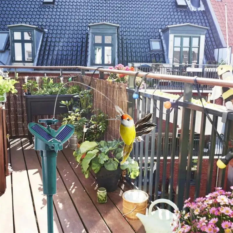 Solar Fluttering Hummingbird Feather Wings and Tail Flying Hummingbird Toy Funny Solar or Battery Powered Toy Wobble Fluttering - Image 6