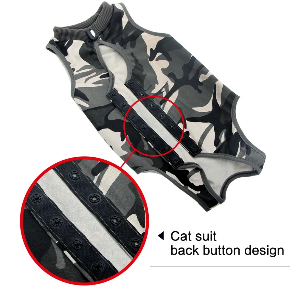 Pet Cat Weaning Cotton Clothes Surgical Post Surgery Onesie Clothes Licking Protective Cat Recovery Suit for Male and Female - Image 5