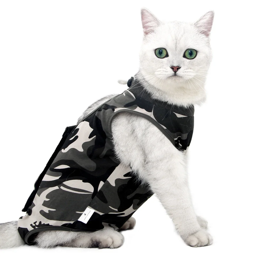 Pet Cat Weaning Cotton Clothes Surgical Post Surgery Onesie Clothes Licking Protective Cat Recovery Suit for Male and Female - Image 2