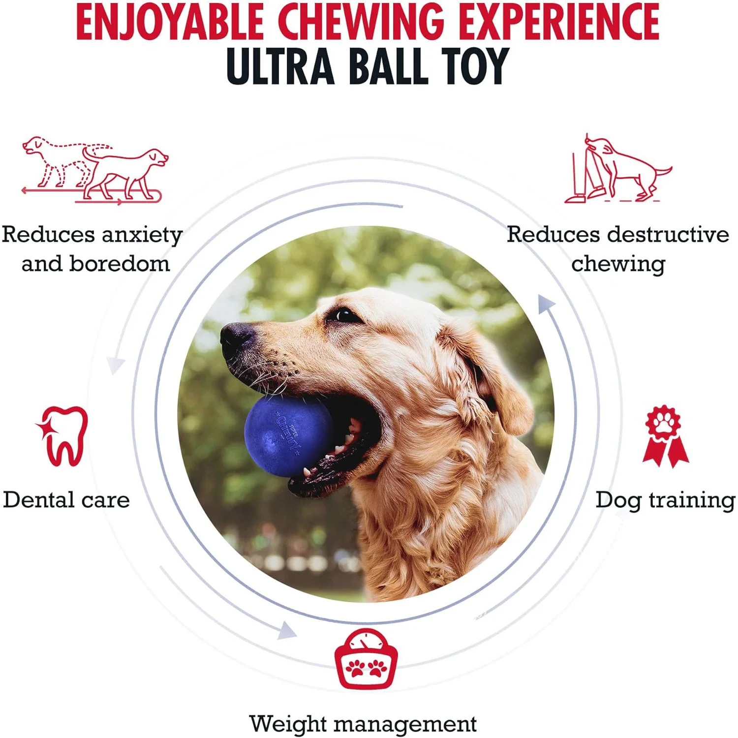 SuperChewy Tough Dog Ball Toy Strong Natural Rubber Great Fetch Toy Durable Chew Toy for Aggressive Chewers Large Breed Tested - Image 3